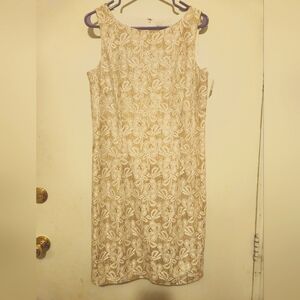 Chetta B Lace Gold And Cream Mini Dress